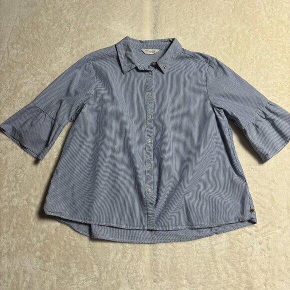 Scotch & Soda Tops - Scotch and Soda Womens Button‎ Down Blouse Size M Nautical Blue Striped Sailor